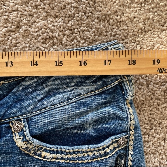 Silver Suki Mid Baby Boot Jeans Faux Flap Pocket Women's 34x33 Thick Stitching - Picture 13 of 15